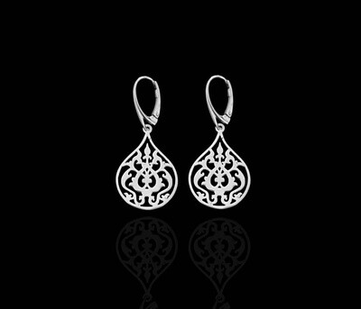 Small Silver Arabesque Earrings