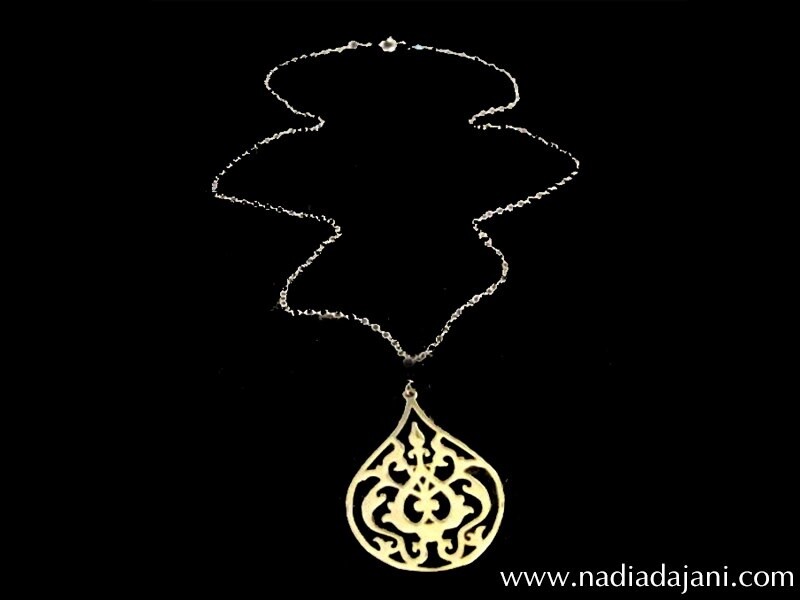 SILV CHAIN. ARABESQUE LARGE PENDANT 5cm