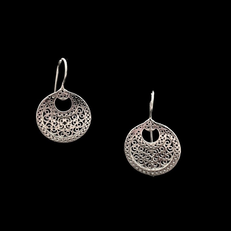 Small Silver Crescent Earrings