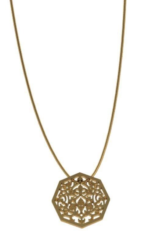 OCTAGON NECKLACE SILVER GOLD PLATED