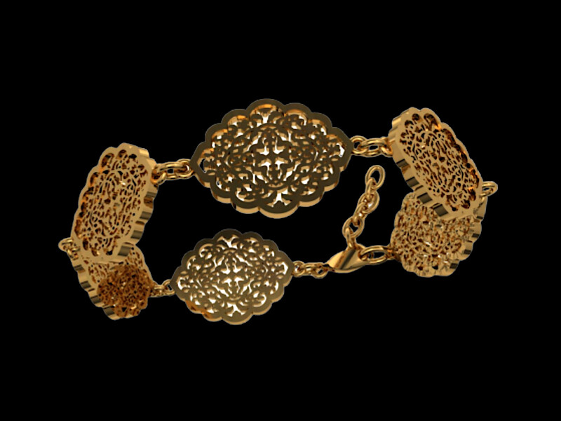 OVAL ARABESQUE GP BRACELET