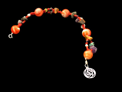 Agate & Bedouin Bead Bracelet with Salam Word