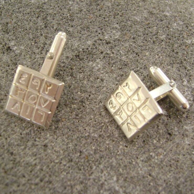 MAGIC SQUARE CUFF LINKS GOLD PLATED