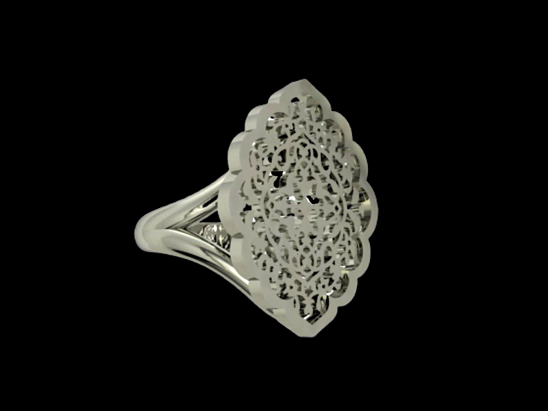 OVAL ARABESQUE 3D RING V-BAND