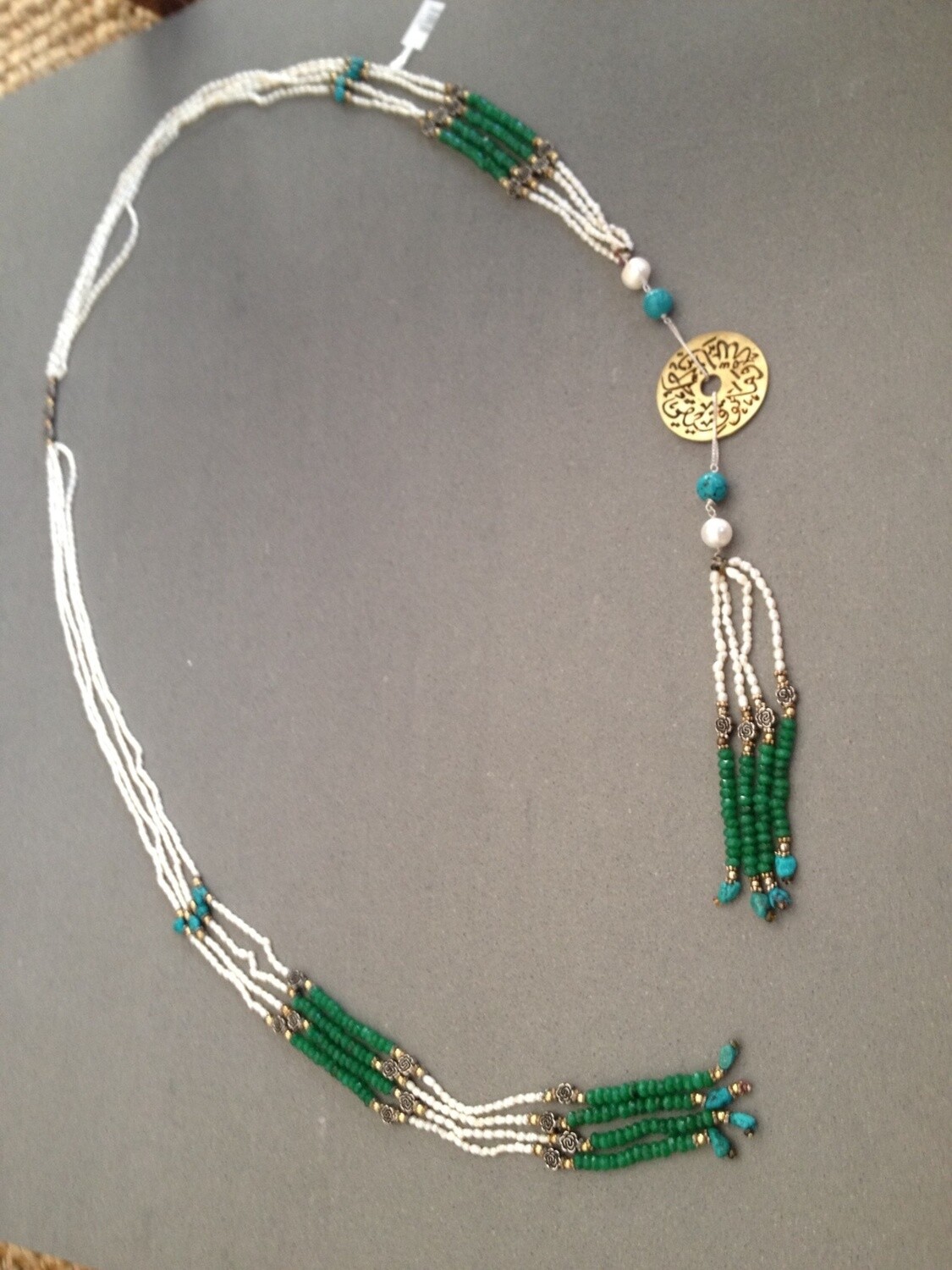 TIE NECKLACE WITH MEDIUM GP DISC