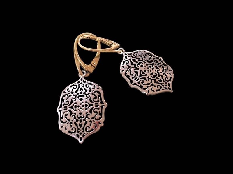 SILVER ALHAMBRA EARRINGS WITH GP FRENCH HOOK