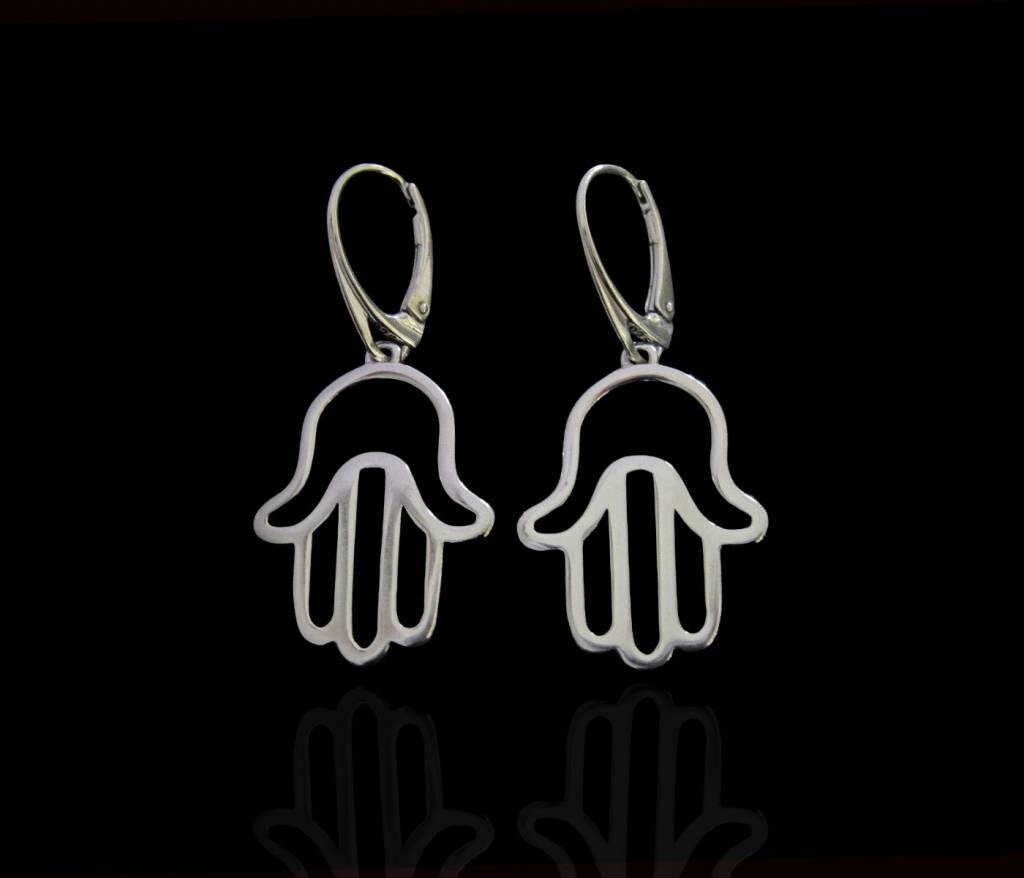 SILVER HAND OF FATIMA EARRINGS