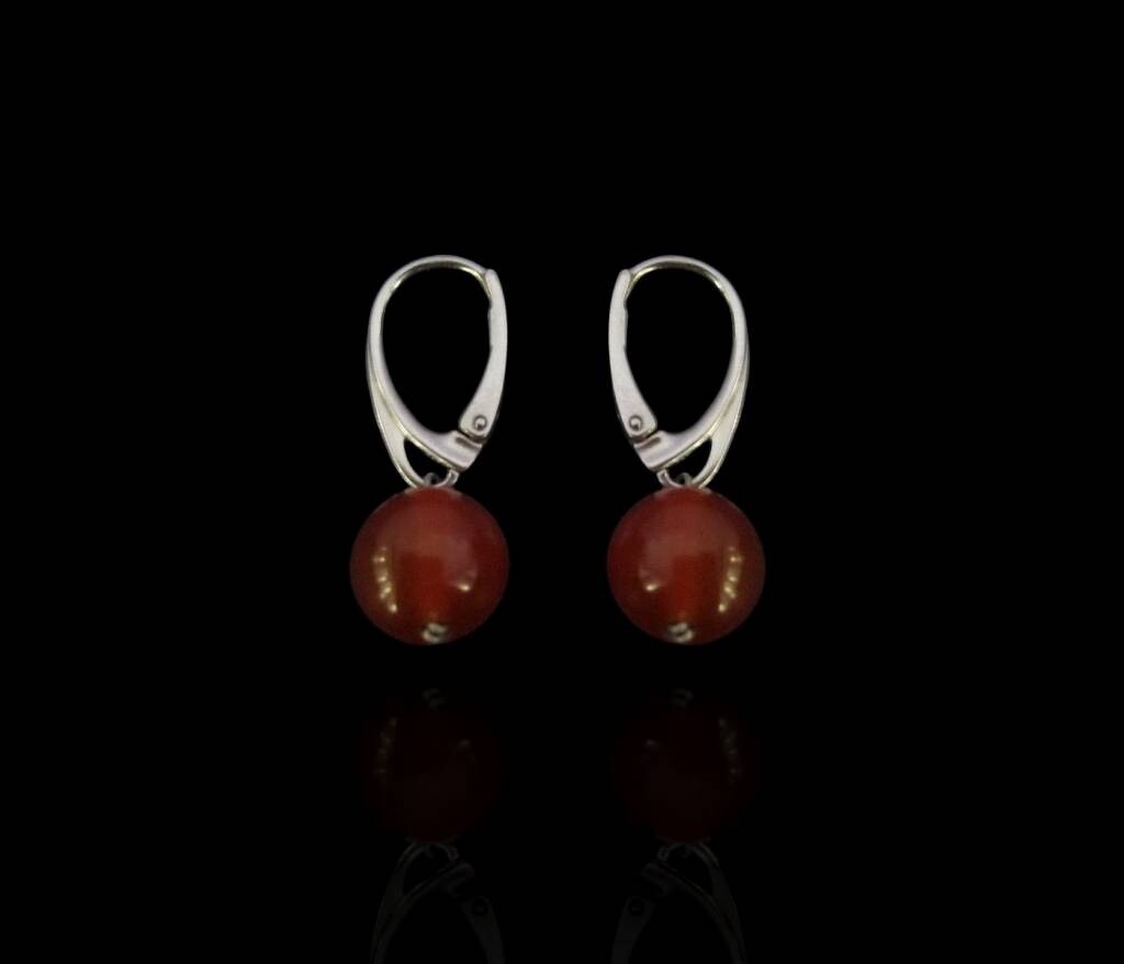 SINGLE GEMSTONE EARRINGS. FRENCH CLASP SILVER