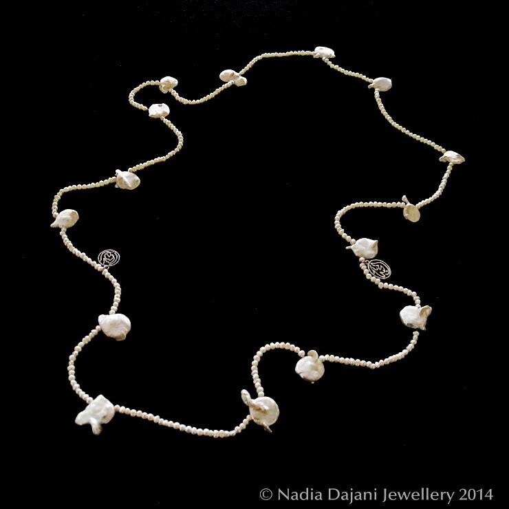 LONG PEARL NECKLACE WITH FALLAH KHEIR HAFETH