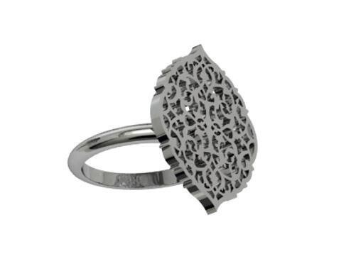 OVAL ARABESQUE RING SILVER