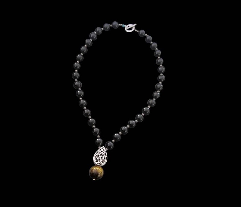 Almond Nima Necklace with Drop Stone