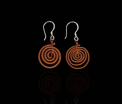 Small copper swirl earrings