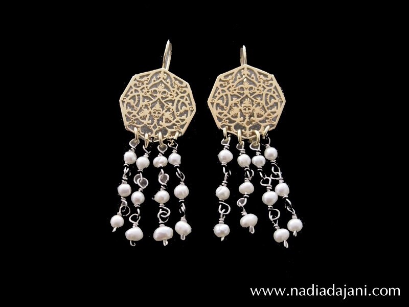 OCTAGON SHOWER EARRINGS GP
