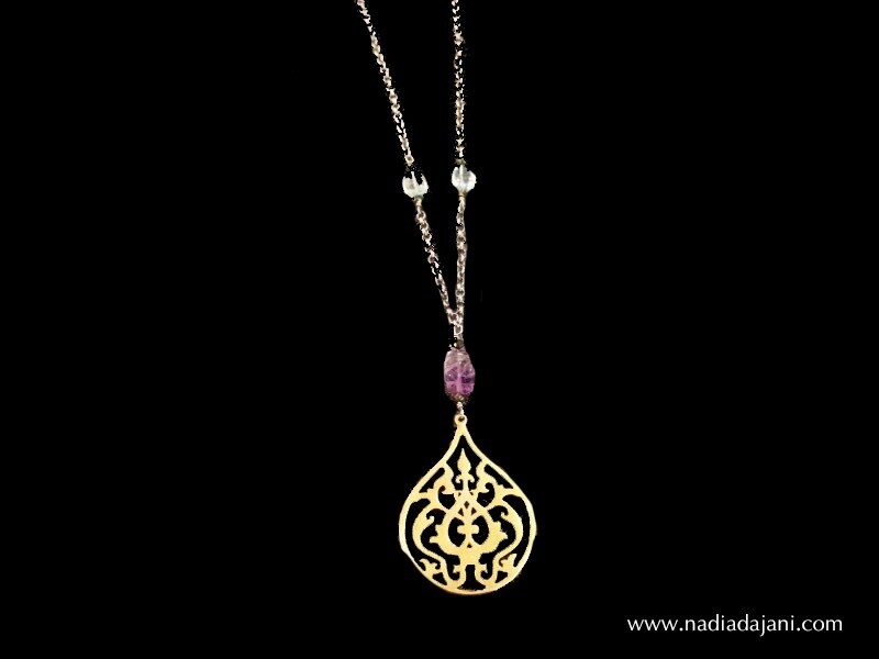 SILVER CHAIN WITH GP LARGE ARABESQUE