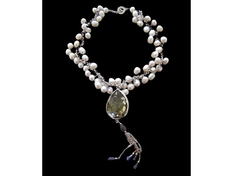 PEARL AND CITRINE NECKLACE