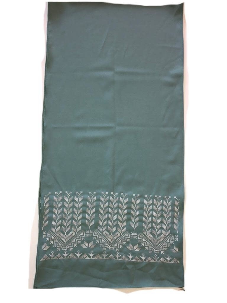 TURQUOISE WITH CREAM SCARF