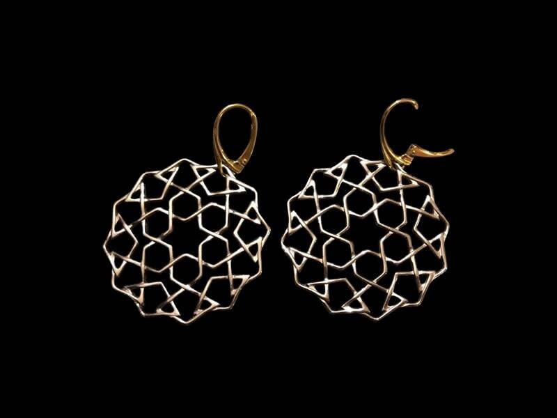 LARGE CORDOBA EARRINGS TWO TONE