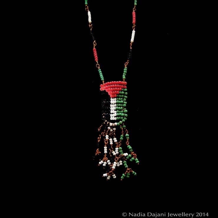 Palestine flag necklace