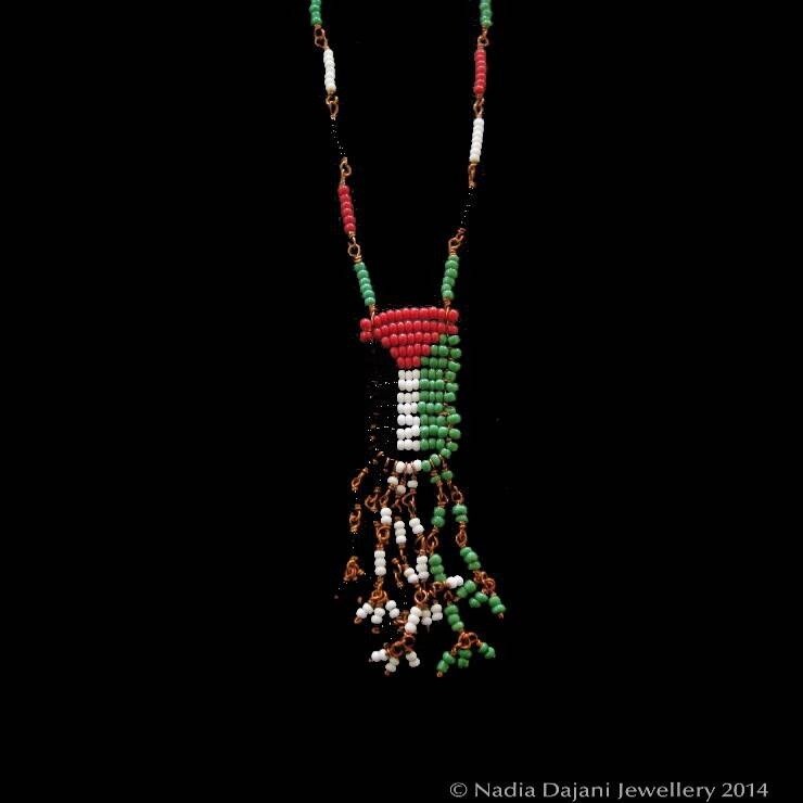 Palestine flag necklace