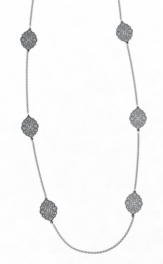 LONG CHAIN OVAL ARABESQUE NECKLACE