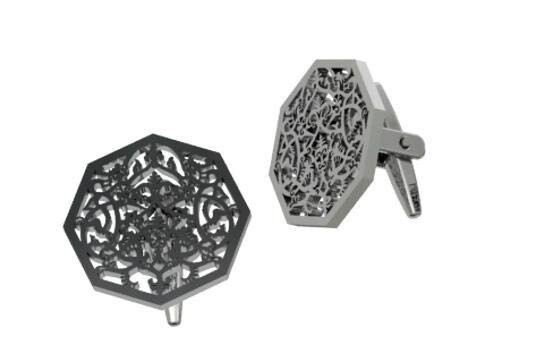 OCTAGON CUFFLINK SILVER