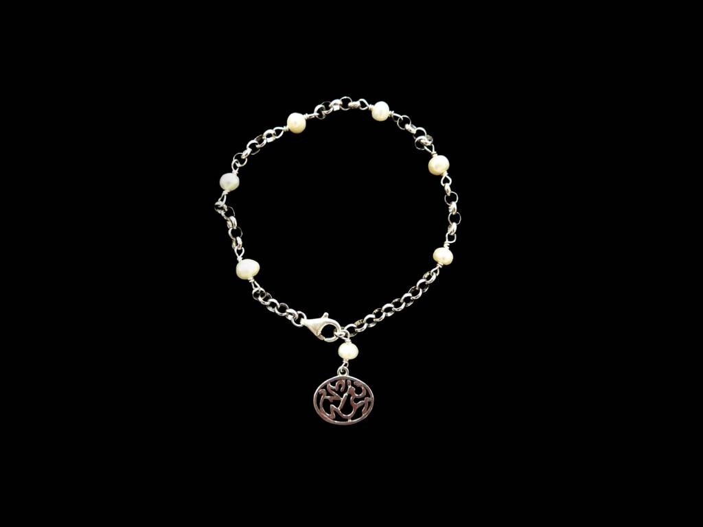 CHAIN AND PEARL BRACELET WITH NIMAH