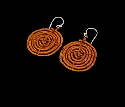 Large copper swirl earrings