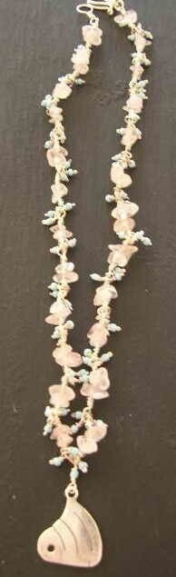STONE &amp; BEAD WIRE NECKLACE WITH ALLAH