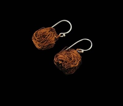 Copper bead earrings