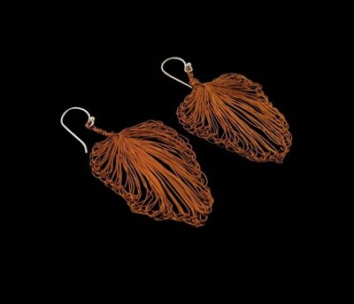Small Leaf Copper Earring