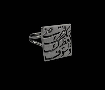Lisawfa Silver Ring with V Band