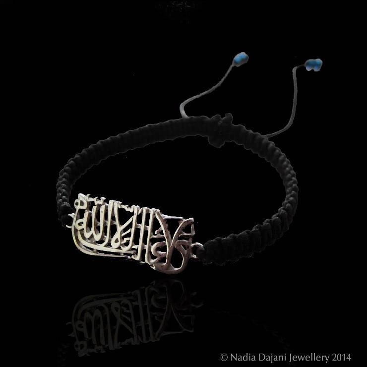 LA GHALIBA SILVER ON CORD BRACELET