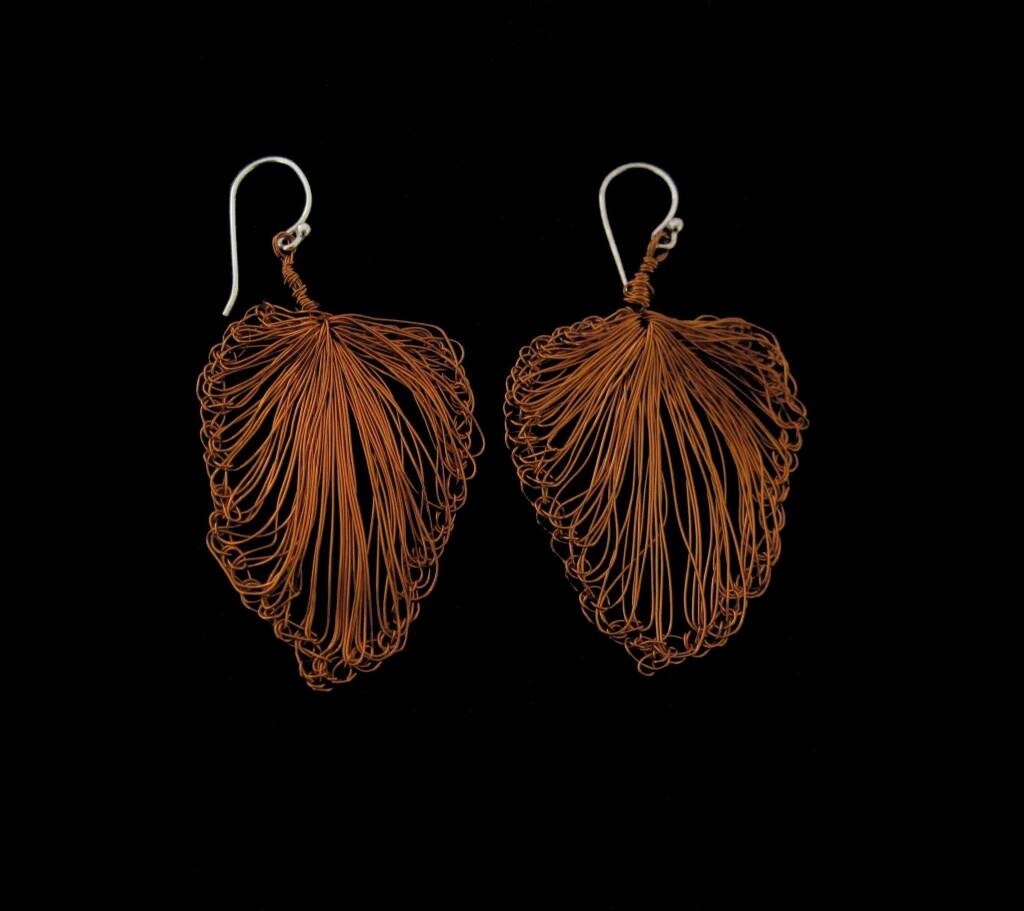 Small Leaf Copper Earring