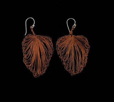 Small Leaf Copper Earring