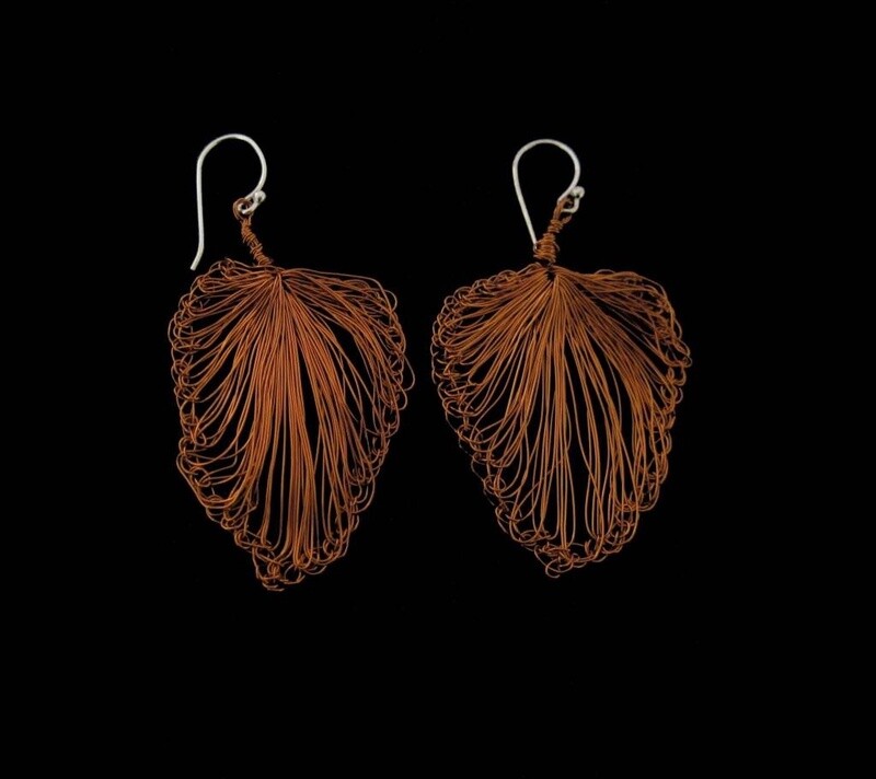 Small Leaf Copper Earring