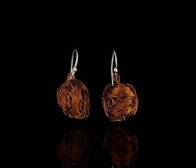 Copper bead earrings