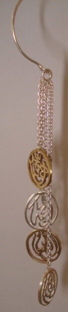 CALLIGRAPHY SHOWER EARRINGS WITH LARGE HOOP