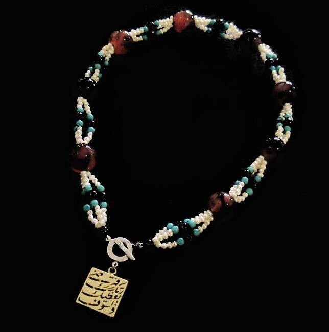 EMBROIDERED NECKLACE WITH LISAWFA SQUARE