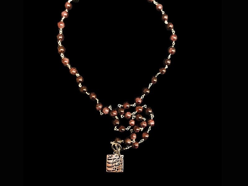 LONG STONE NECKLACE WITH SQUARE LISAWFA