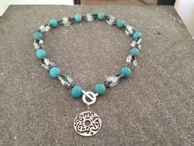 EMROIDERED STONE NECKLACE WITH MASHAALLAH DROP