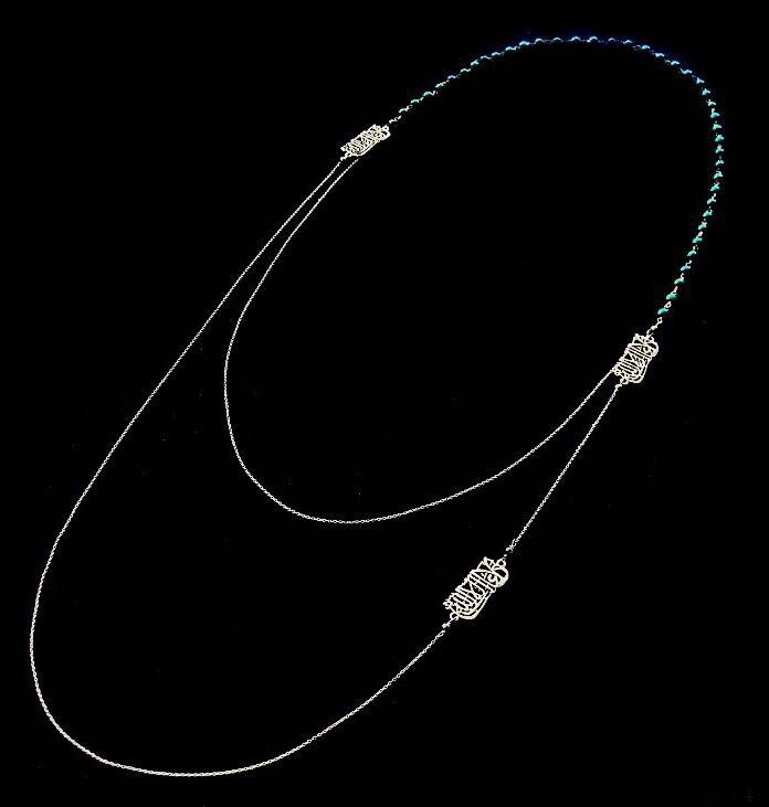 LONG LA GHALIBA CHAIN NECKLACE WITH PEARL STRAND