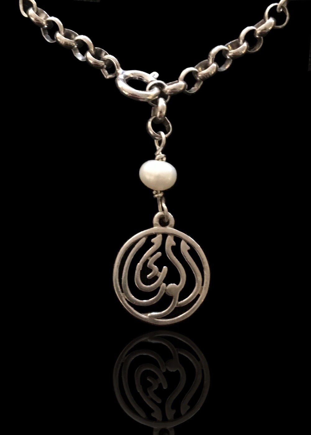 CHAIN BRACELET WITH STONES AND SALAM WORD DROP