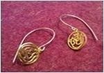 LARGE SILVER HOOK EARRING WITH BRASS SALAM WORD