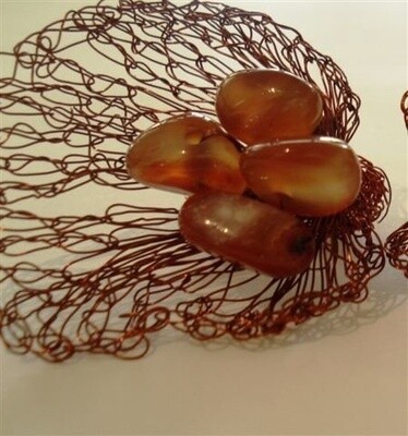 Leaf &amp; agate ring