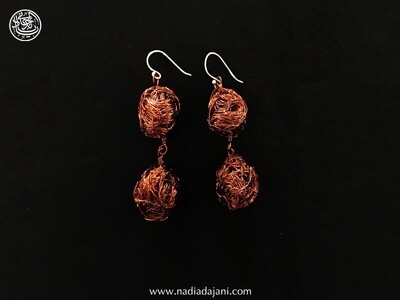 2-Tier Large Copper Bead Earrings