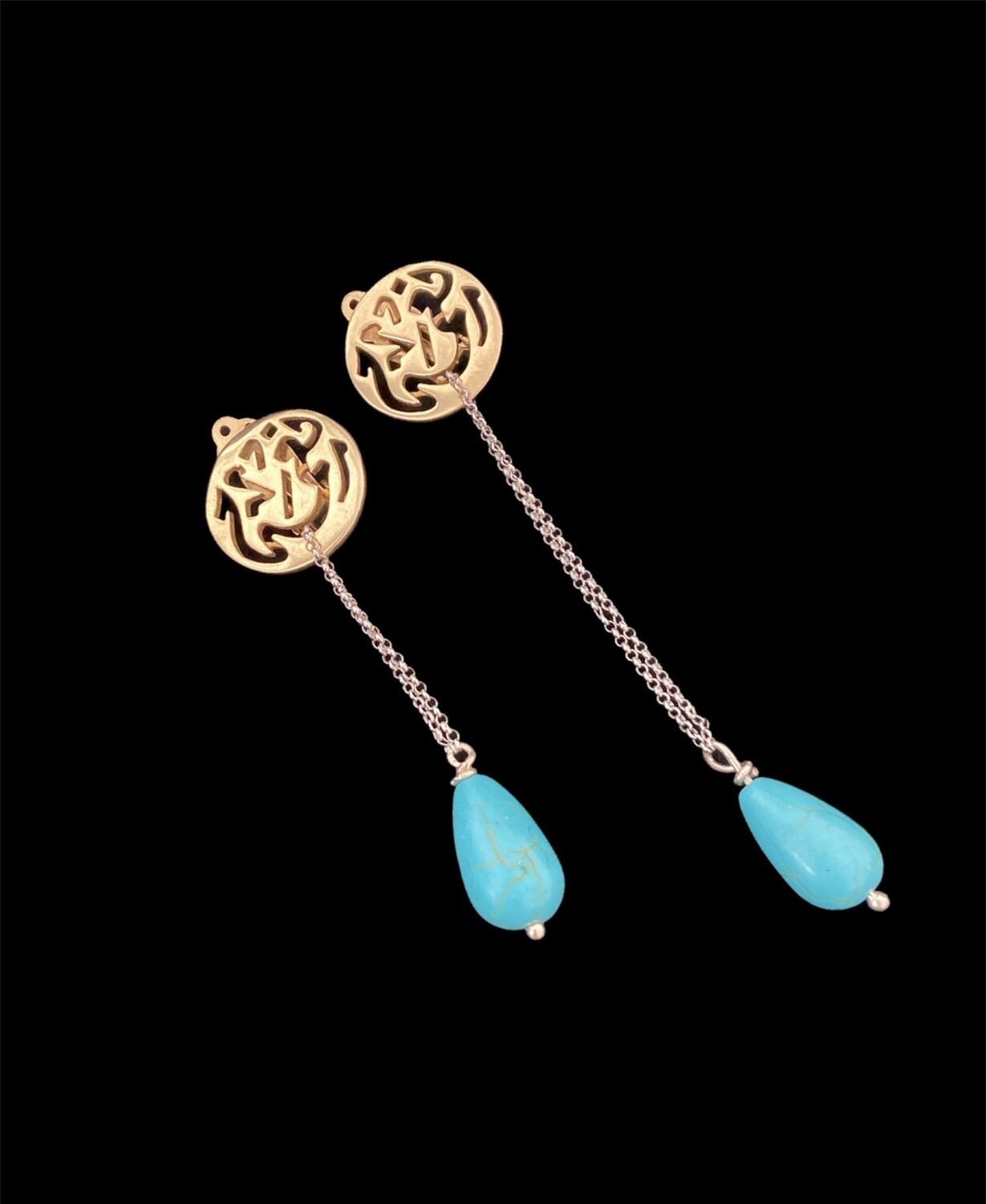 GP NIMA EARRINGS WITH CHAIN &amp; TURQUOISE