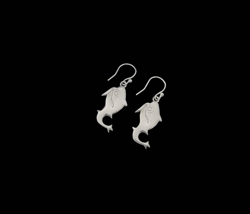 Silver Jerash Fish Earrings With French Hook