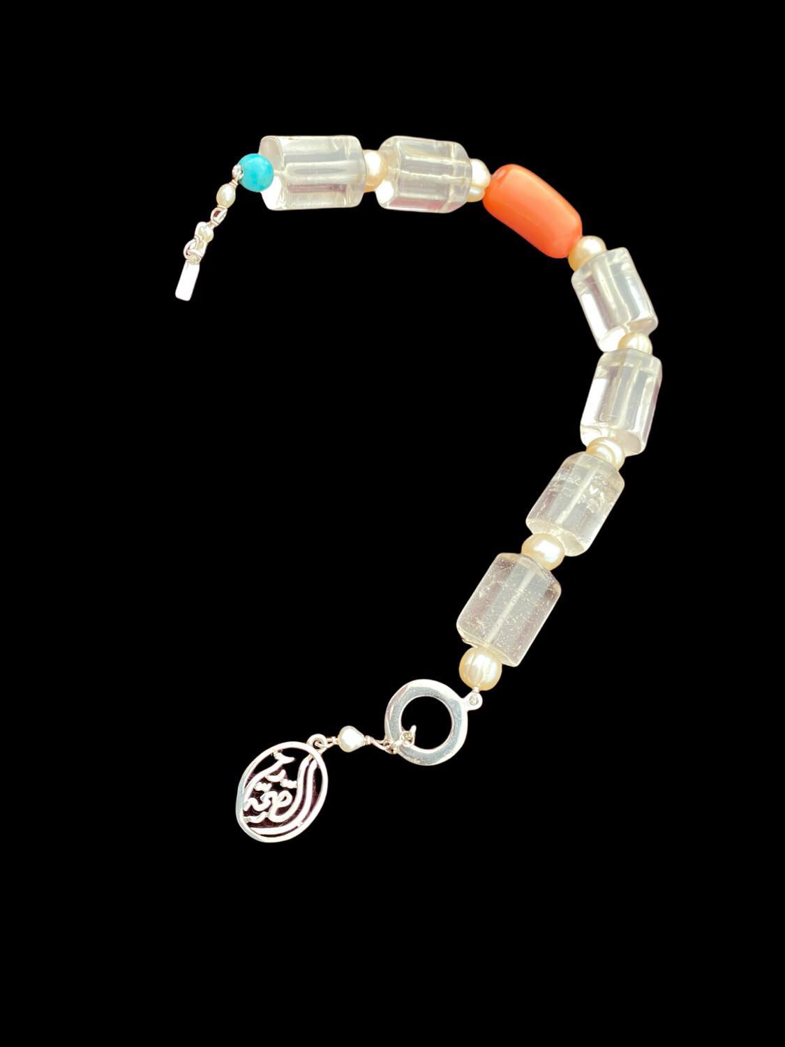 Chunky stone bracelet with salam word