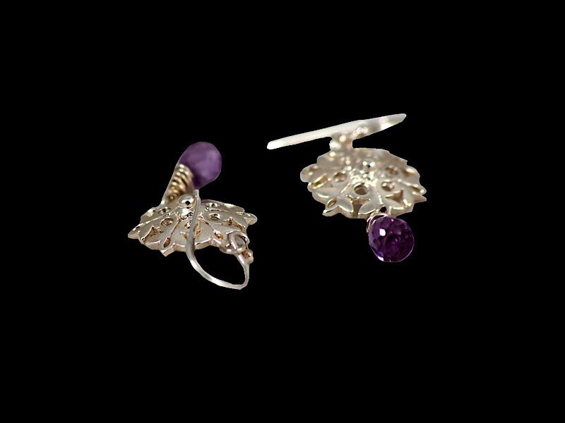 FLOWER OF THE DESERT EARRINGS WITH CUT STONE DROP