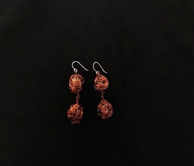 2-Tier Large Copper Bead Earrings